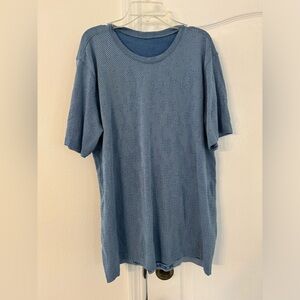 Lululemon Metal Vent Breathe Short Sleeve Shirt (Covered camo sheer blue) XL